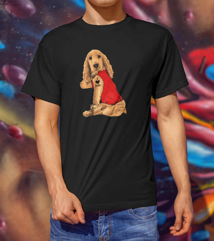 I Love Dad English Cocker Spaniel Red T-Shirt
