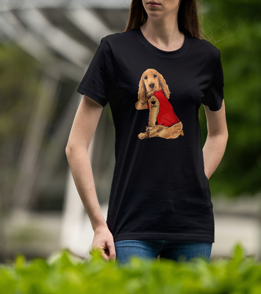 I Love Dad English Cocker Spaniel Red T-Shirt