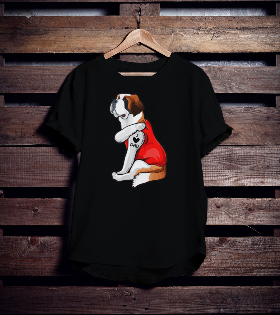 I Heart Dad Leonberger Dog Love Father Tattoo T-Shirt