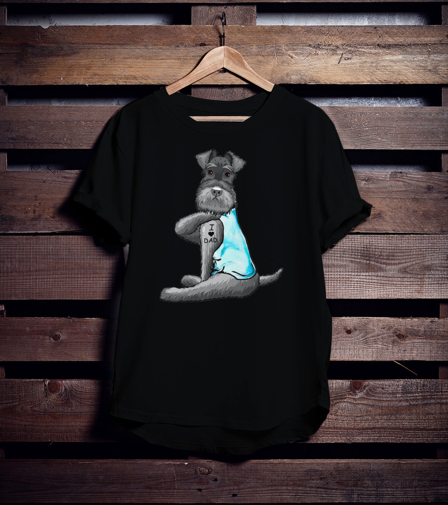 Schnauzer I Love Dad Tattoo T-Shirt