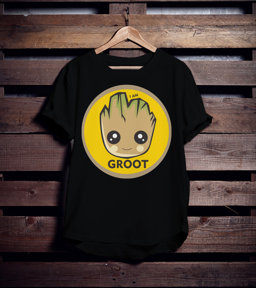 I AM GROOT Baby Groot Kawaii Face T-Shirt