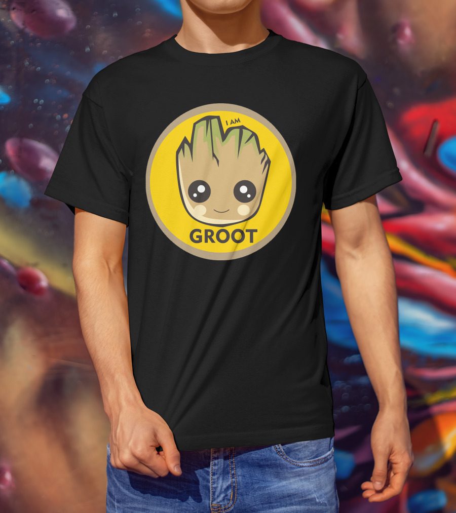 I AM GROOT Baby Groot Kawaii Face T-Shirt