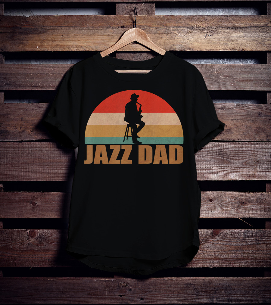 Jazz Dad Retro Vintage Saxophone T-Shirt