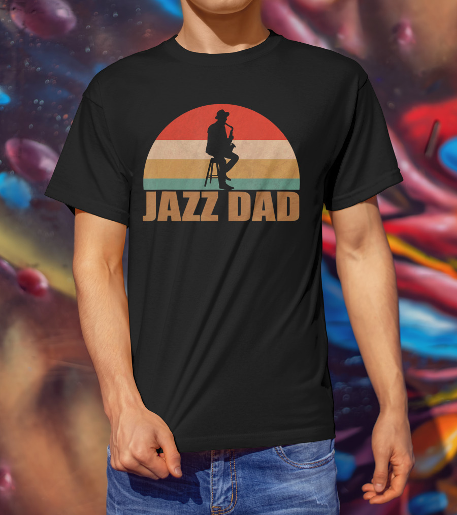 Jazz Dad Retro Vintage Saxophone T-Shirt