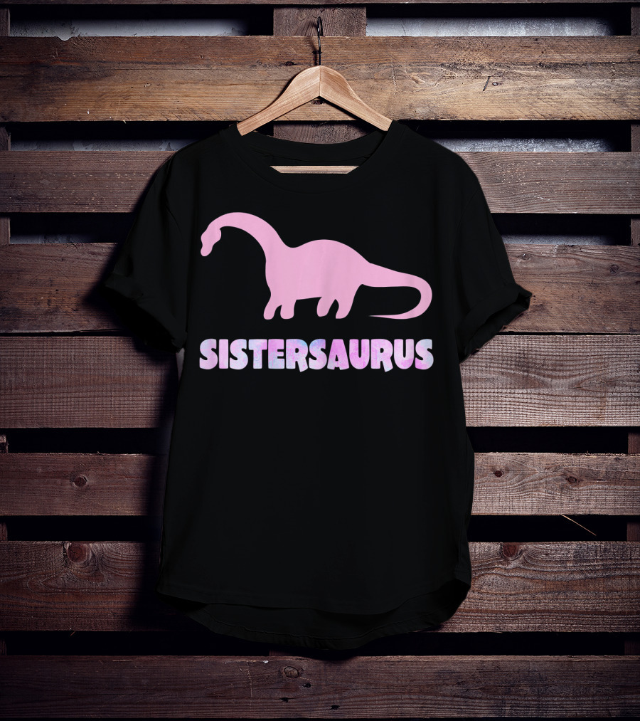 Sistersaurus Dinosaur Silhouette In T-Shirt