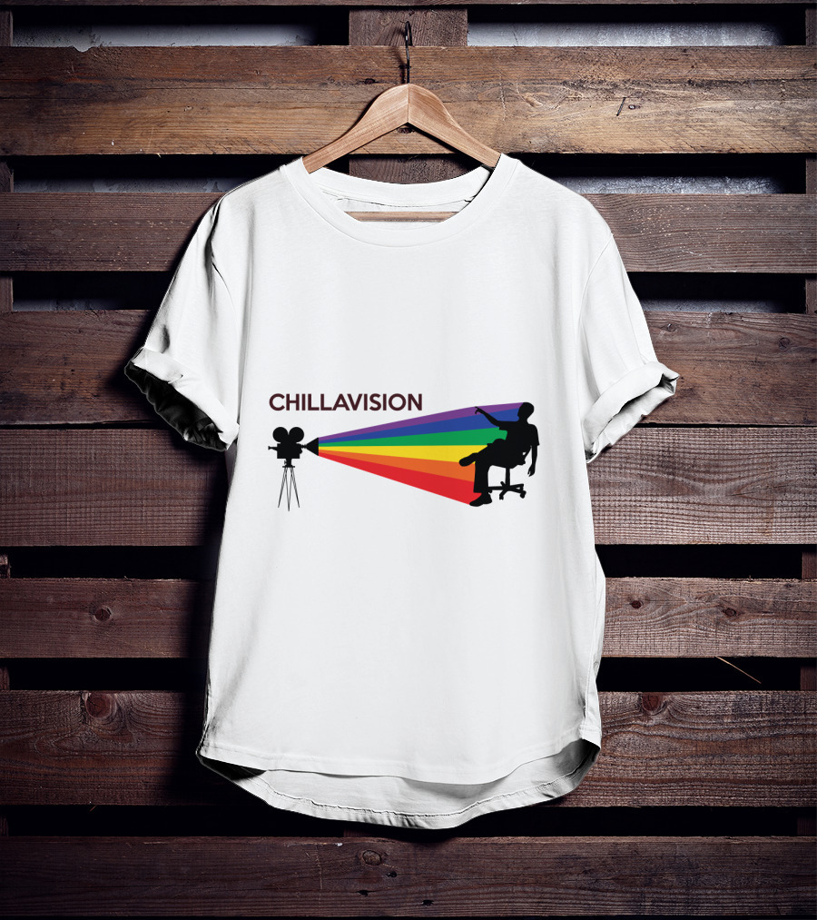 Chillavision First Edition Silhouette With Rainbow Camera Projection T-Shirt