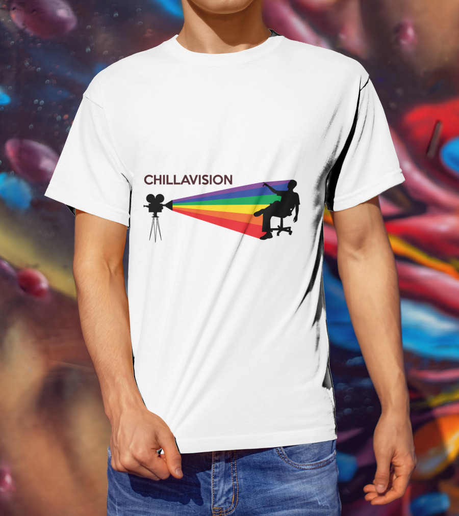 Chillavision First Edition Silhouette With Rainbow Camera Projection T-Shirt
