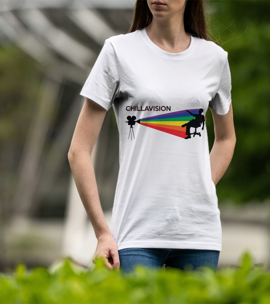 Chillavision First Edition Silhouette With Rainbow Camera Projection T-Shirt