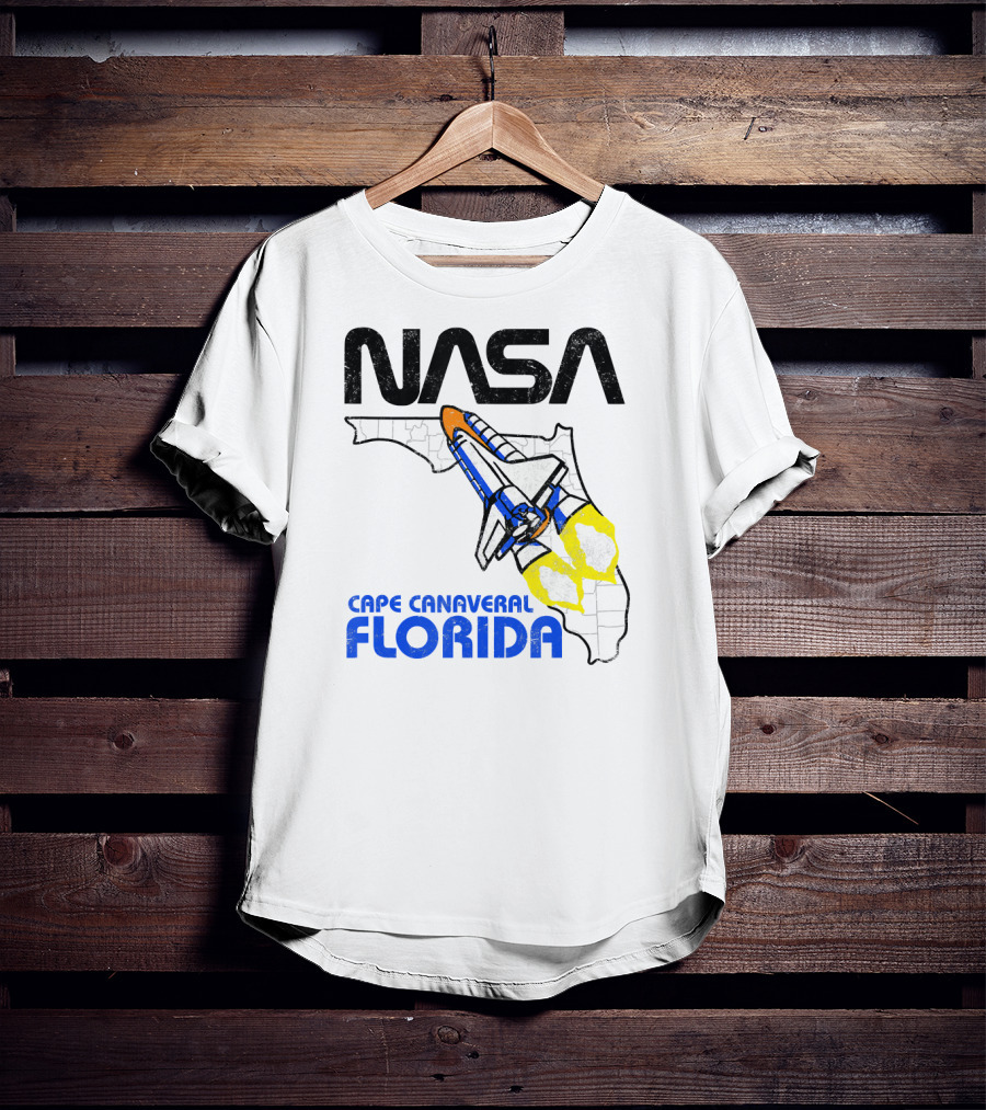 NASA Space Shuttle Florida Map Cape Canaveral T-Shirt