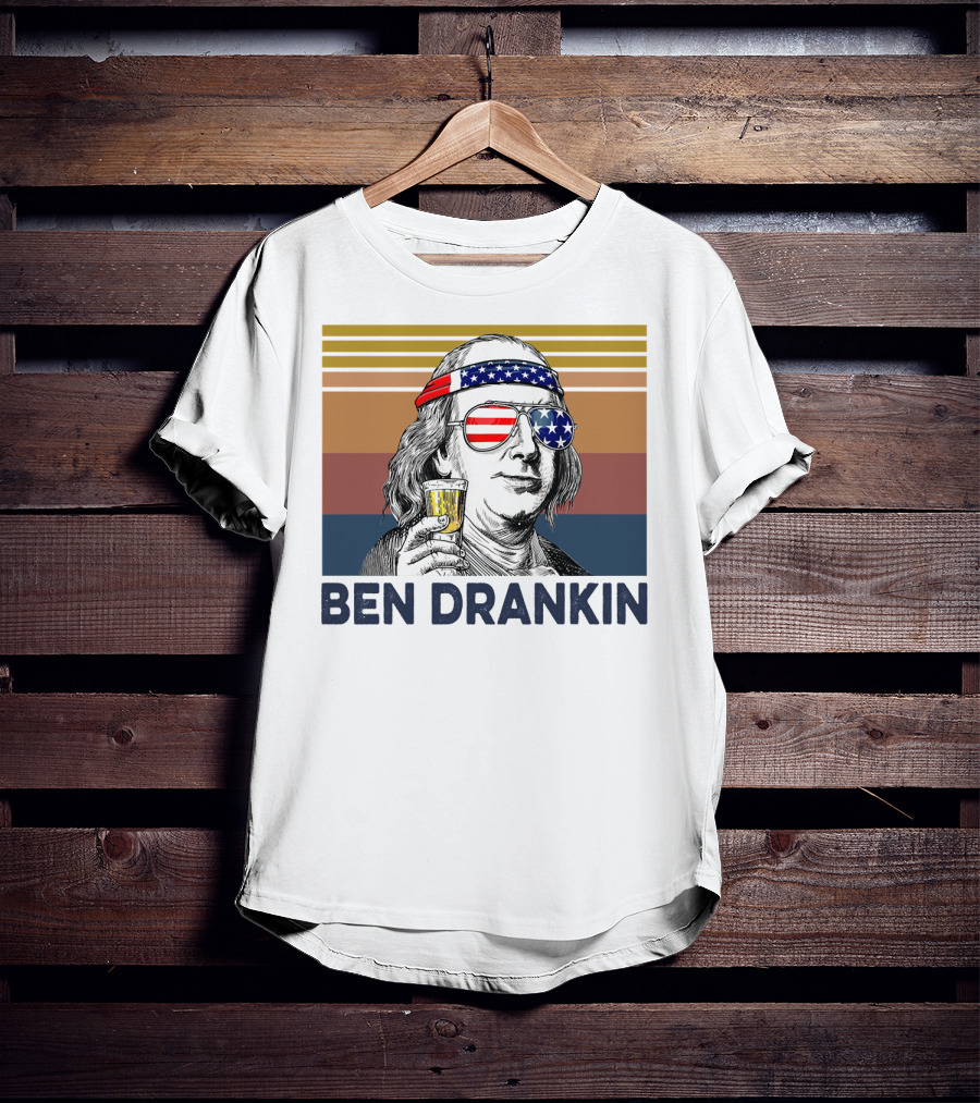 Ben Drankin Vintage USA Patriotic Beer T-Shirt