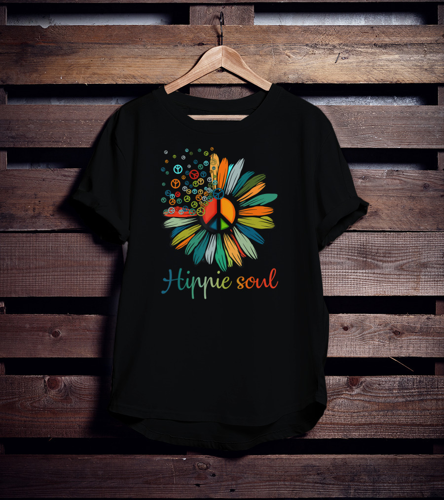 Hippie Soul Daisy Peace Sign Flower T-Shirt