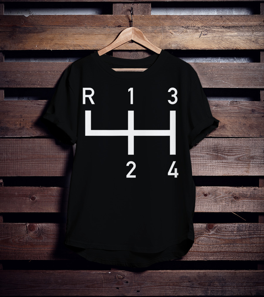 Vintage 4 Speed Racer Shift Pattern Retro Motoring Classic T-Shirt