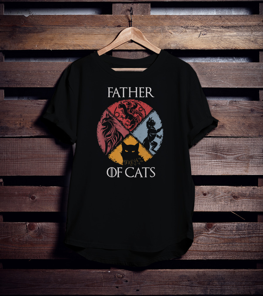 Father Of Cats Lovers Dad Fabulous Game Houses Inspired T-Shirt