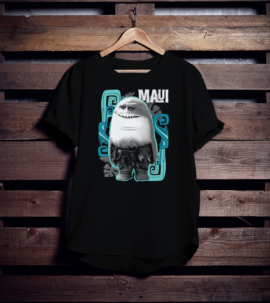 Maui Half Shark Disney Moana Character With Tribal T-Shirt