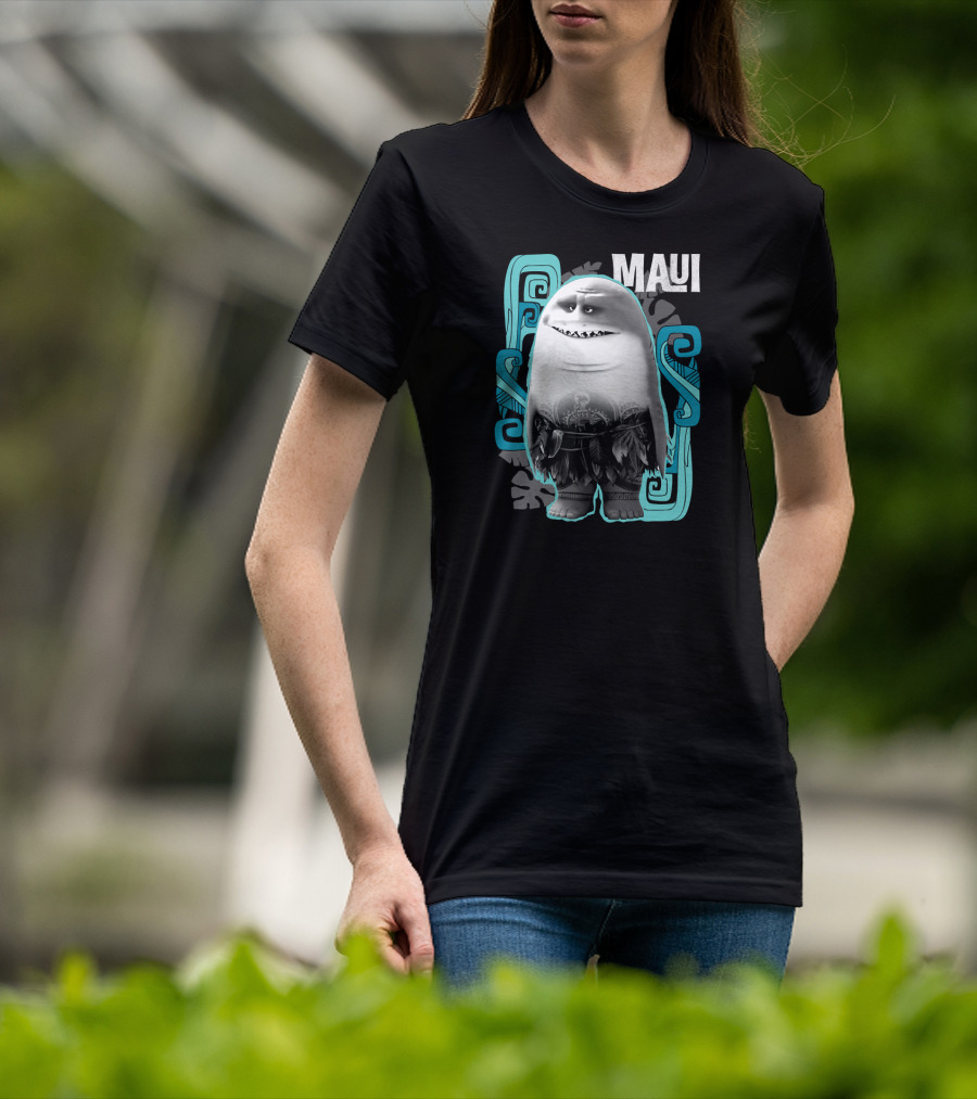 Maui Half Shark Disney Moana Character With Tribal T-Shirt