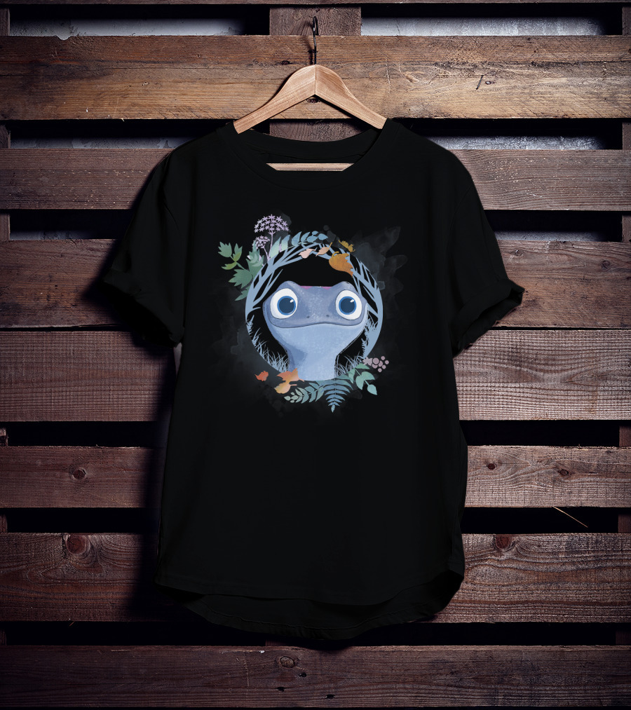 Disney Frozen 2 Bruni The Salamander Watercolor Forest Circle T-Shirt