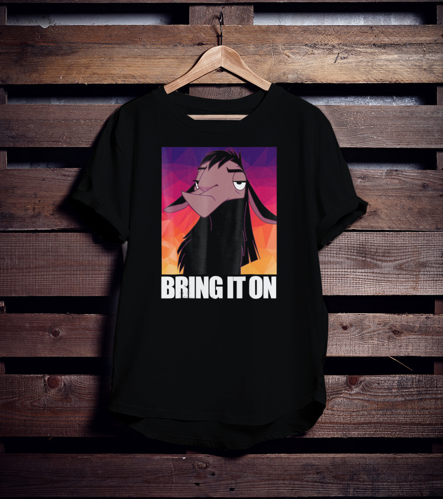 Disney Emperor's New Groove Kuzco Llama Bring It On Colorful Geometric Background T-Shirt