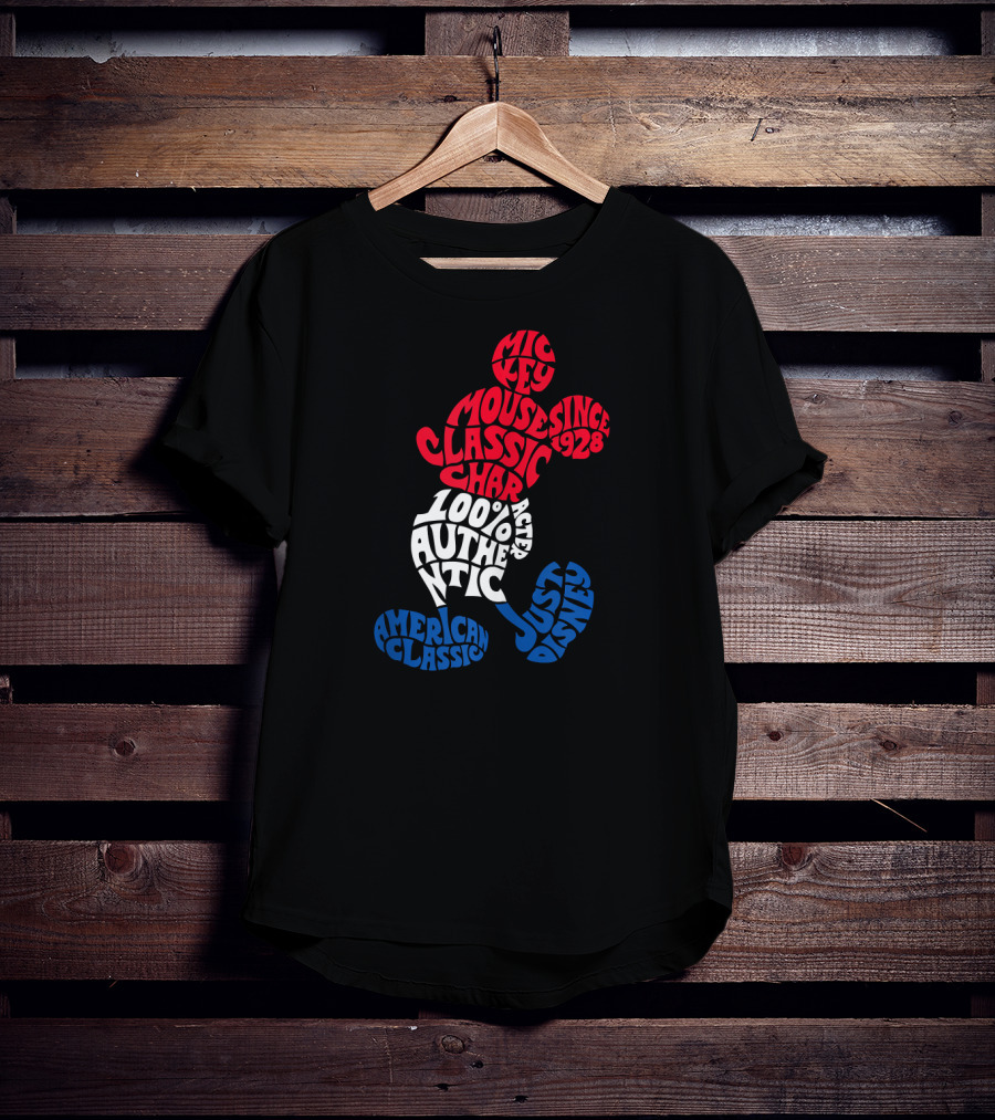Disney Mickey Mouse American Classic 100% Authentic Since 1928 Just Character T-Shirt