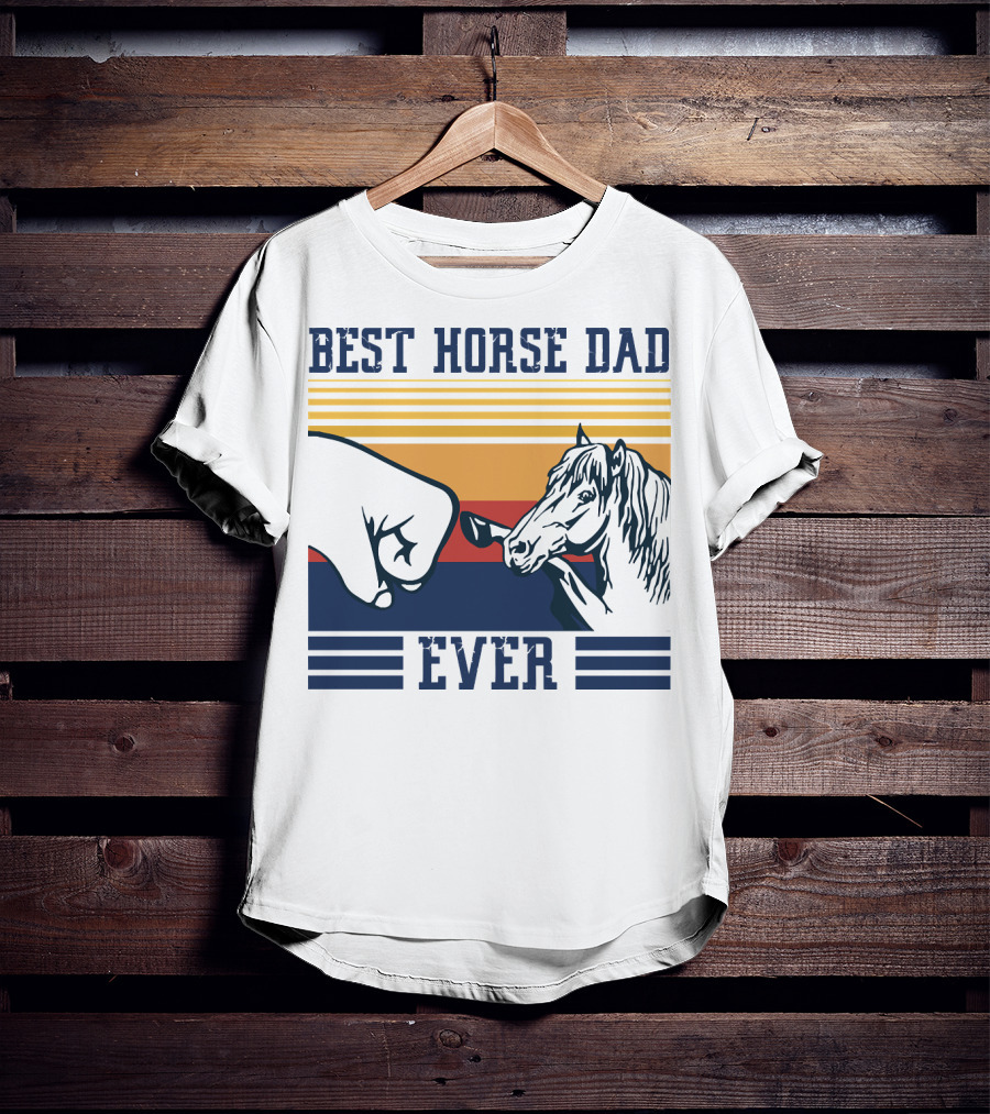 Best Horse Dad Ever Fist Bump Vintage Father T-Shirt