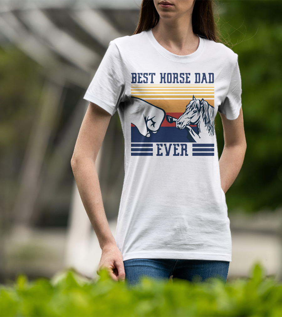 Best Horse Dad Ever Fist Bump Vintage Father T-Shirt