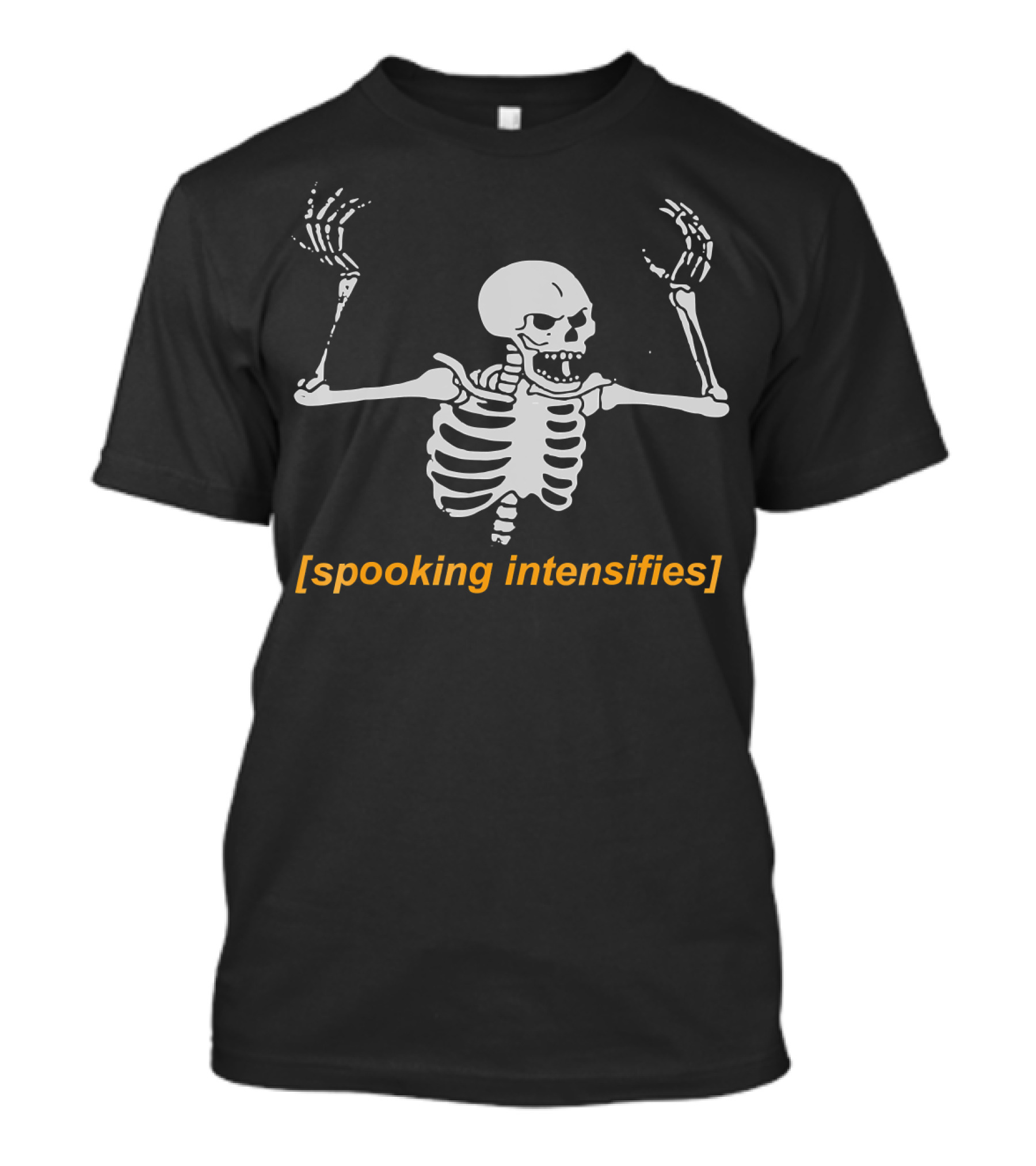 Spooking Intensifies Skeleton With Scary Expression Glaring T-Shirt