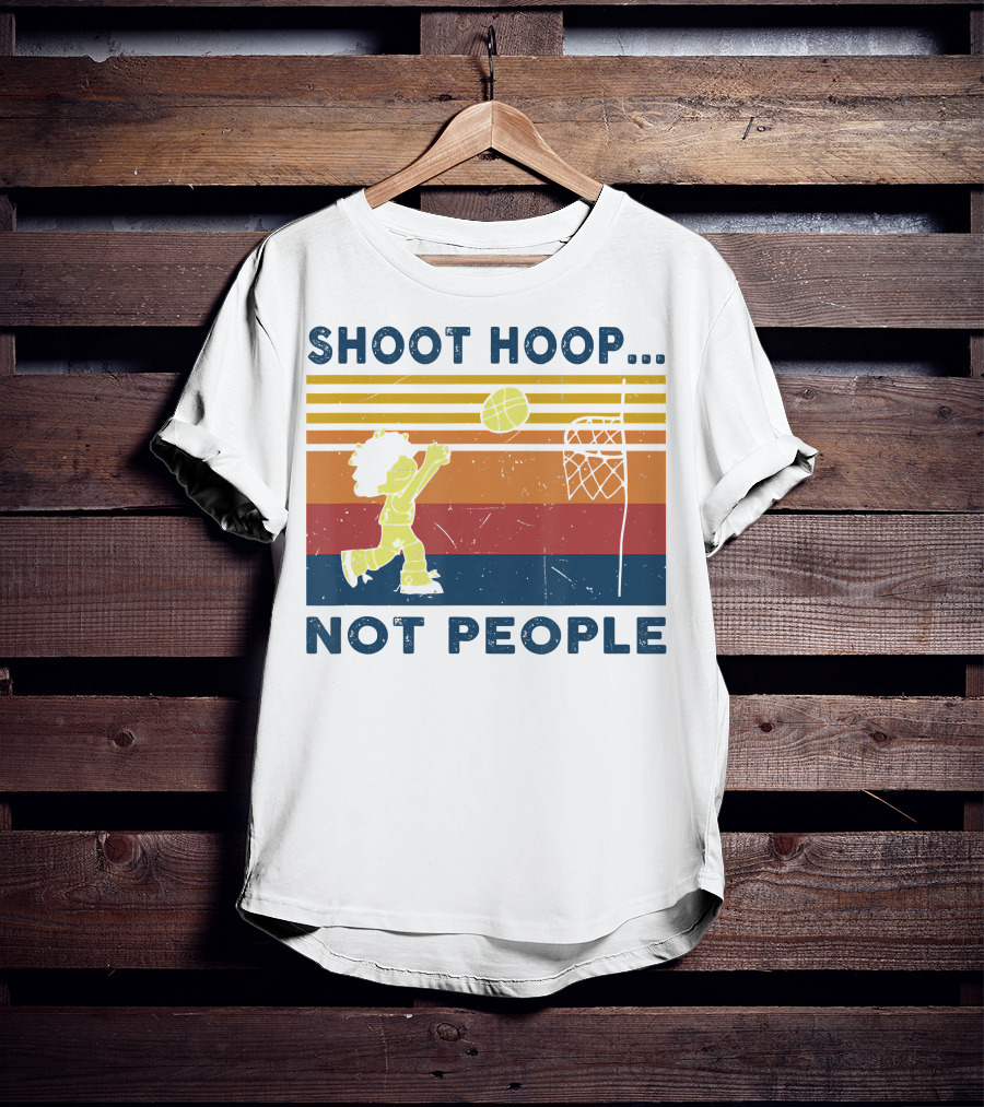 Shoot Hoop Not People Retro Basketball Stripes T-Shirt