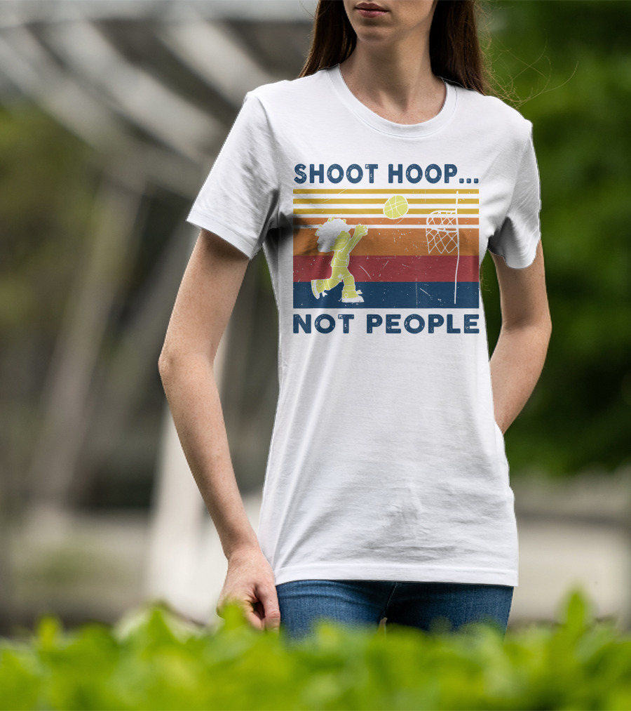 Shoot Hoop Not People Retro Basketball Stripes T-Shirt