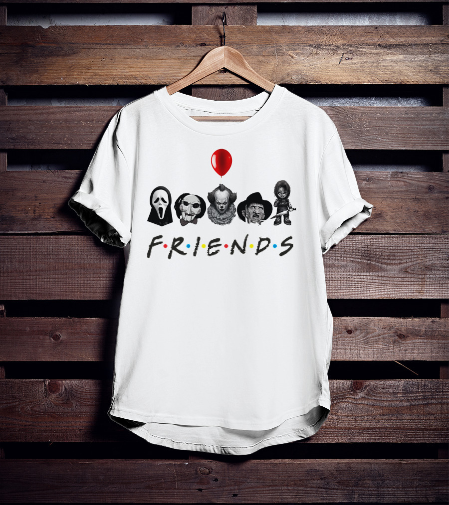 Horror Movie Characters Halloween Friends Balloon T-Shirt
