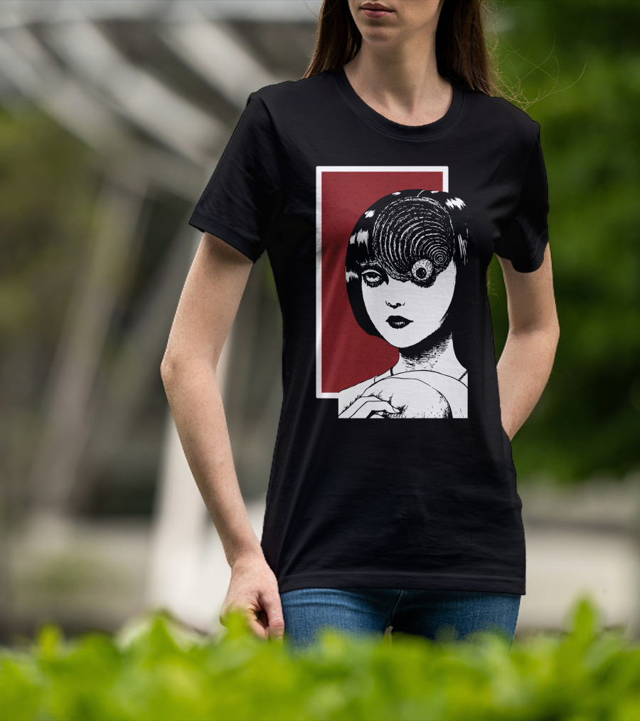 Junji Ito Uzumaki The Great Spiral Horror Manga Face With Spiral Eye T-Shirt