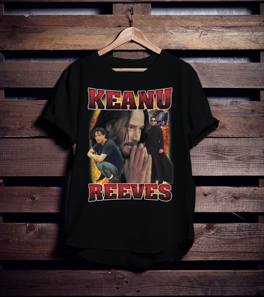 KEANU REEVES Collage With Iconic Movie Roles T-Shirt