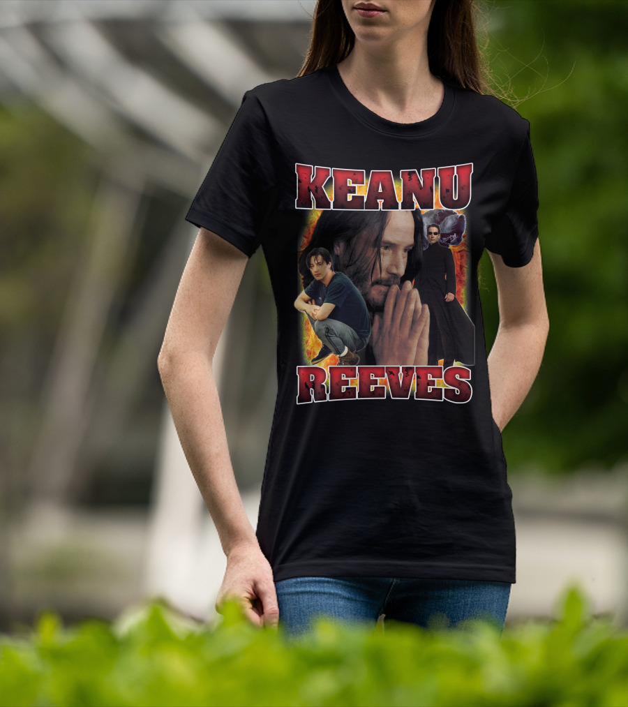 KEANU REEVES Collage With Iconic Movie Roles T-Shirt