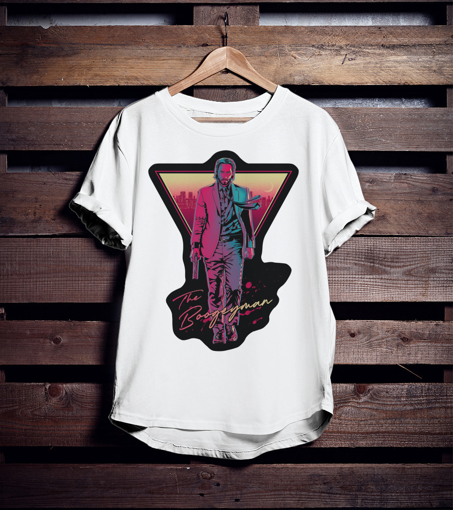 Keanu Reeves The Boogeyman Neon Cityscape T-Shirt