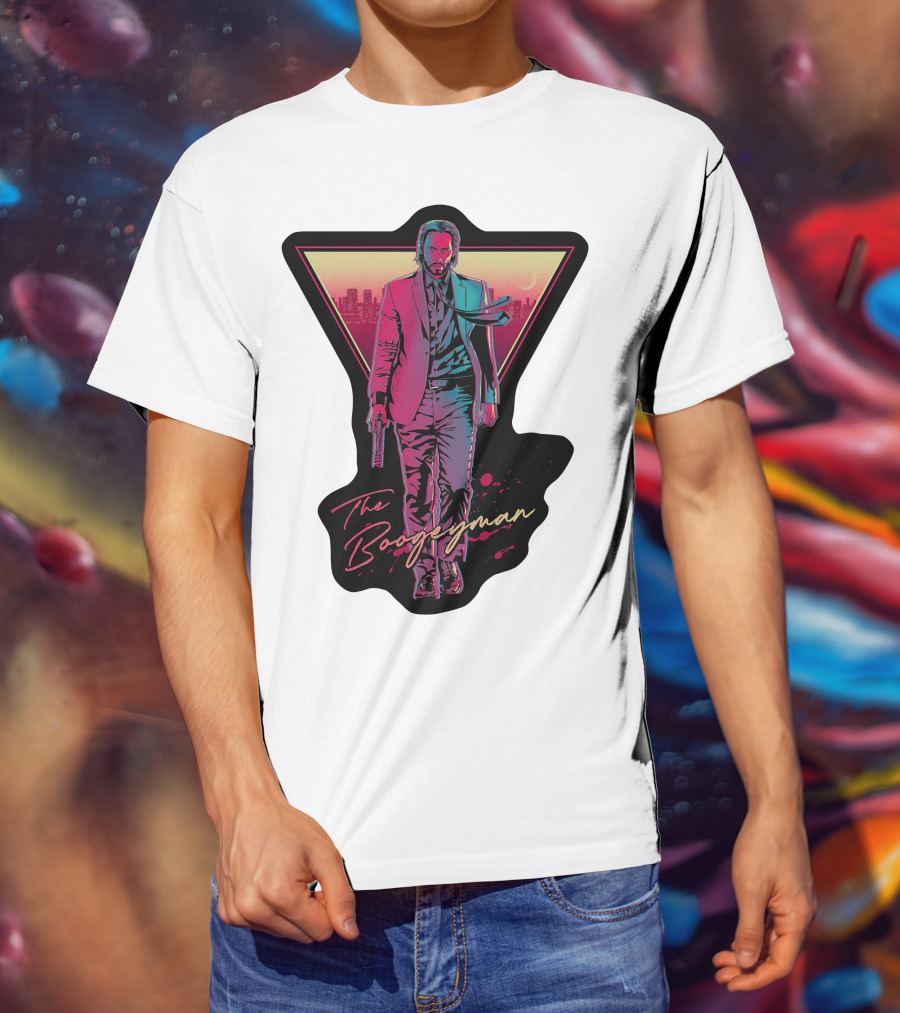 Keanu Reeves The Boogeyman Neon Cityscape T-Shirt