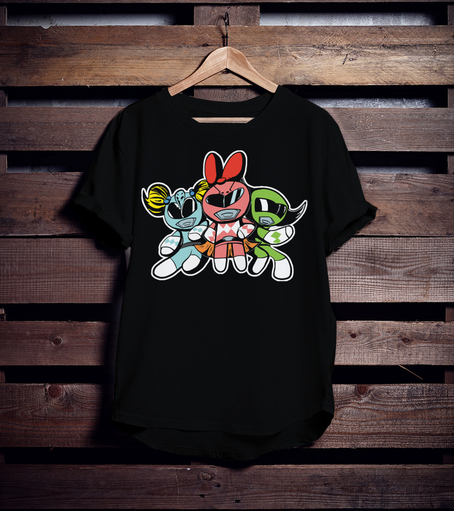 Powerpuff Girls Mighty Morphin Crossover Ranger Girls T-Shirt