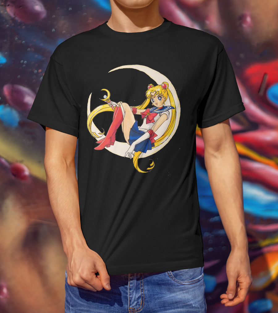 Sailor Moon Crescent Wand And Moon T-Shirt