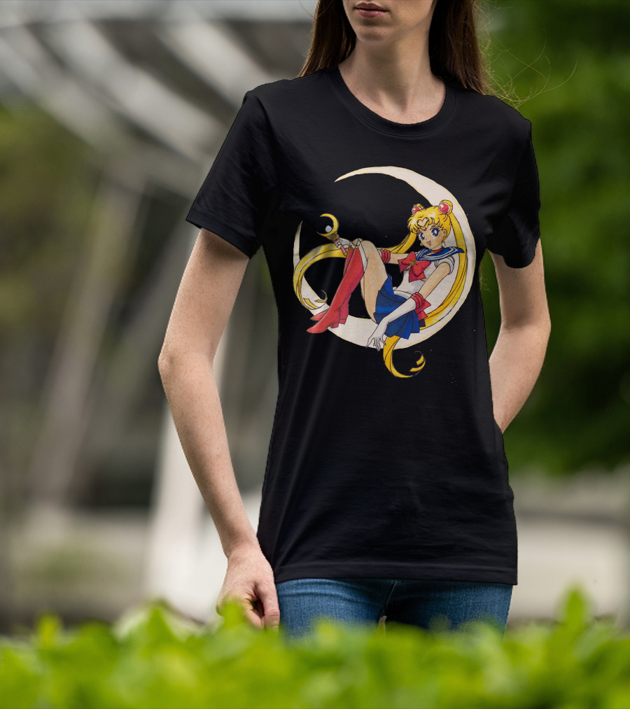 Sailor Moon Crescent Wand And Moon T-Shirt