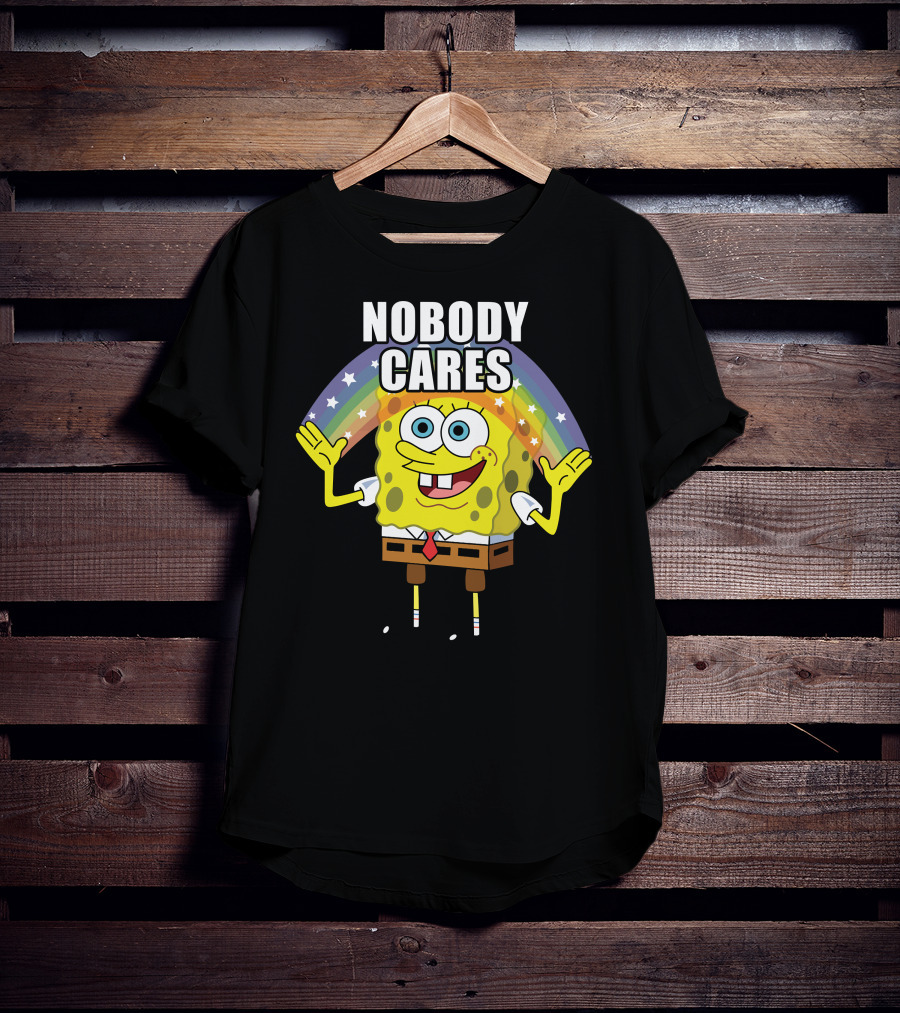 Spongebob Rainbow Nobody Cares T-Shirt