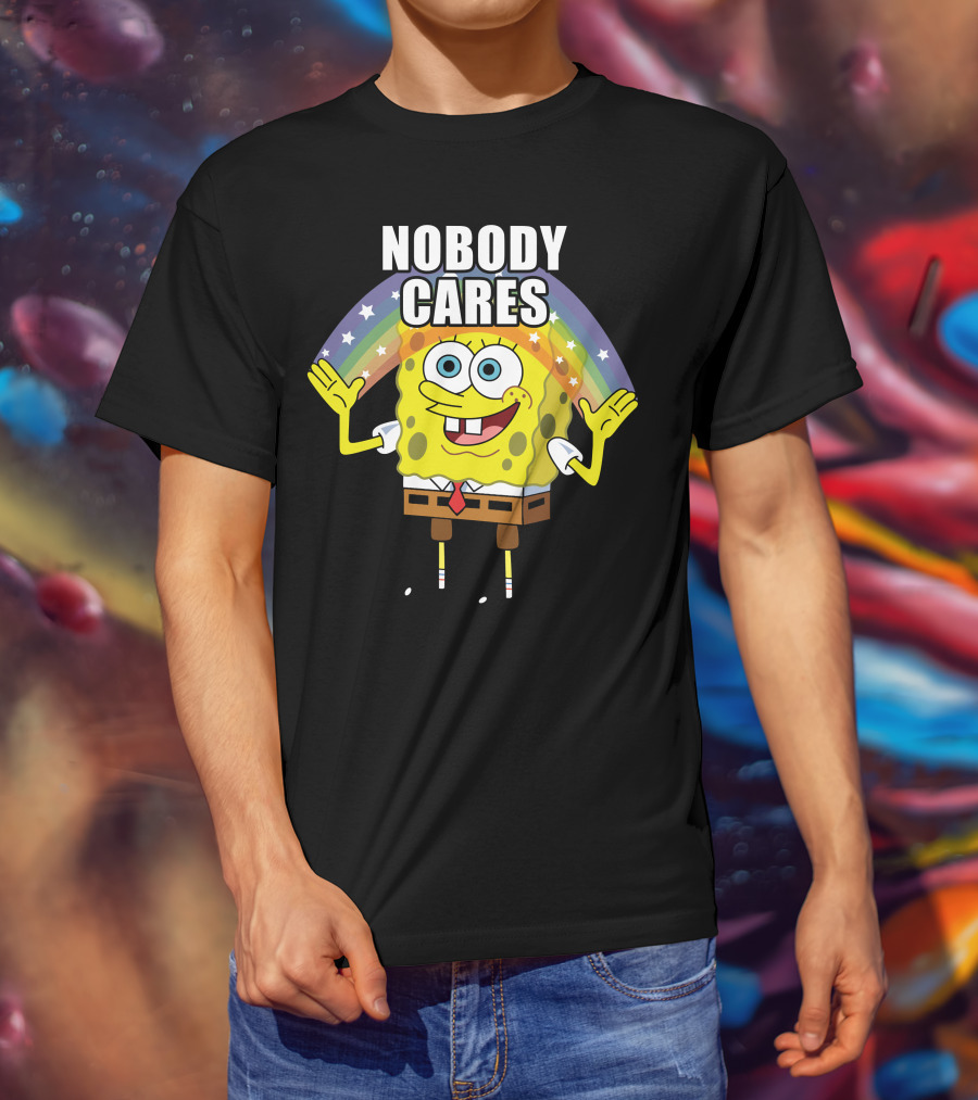 Spongebob Rainbow Nobody Cares T-Shirt