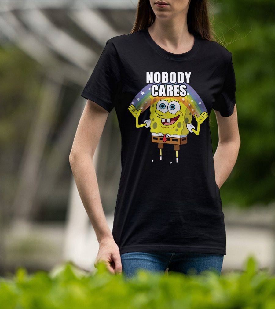 Spongebob Rainbow Nobody Cares T-Shirt