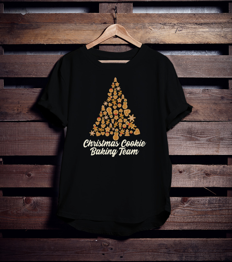 Christmas Cookie Baking Team Tree Gingerbread Ornament Icons T-Shirt