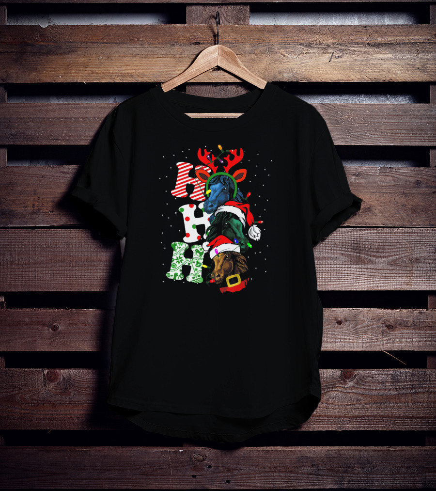 Ho Ho Ho Horse Reindeer Christmas Holiday T-Shirt