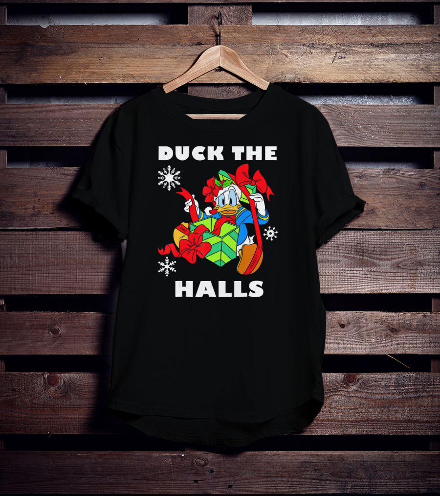 Disney Donald Duck The Halls Christmas Gift Box Holiday T-Shirt