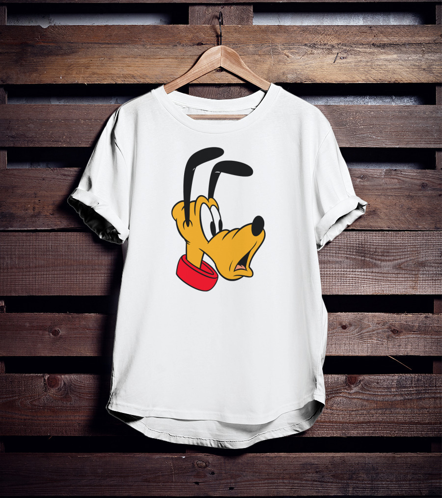 Disney Mickey And Friends Pluto Big Face With Red Collar T-Shirt