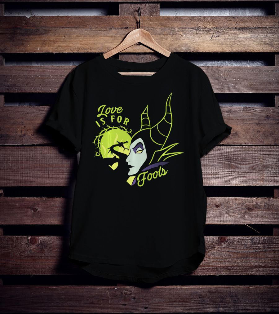 Disney Villains Valentine's Day Maleficent Love Is For Fools Thorns Moon Horns T-Shirt