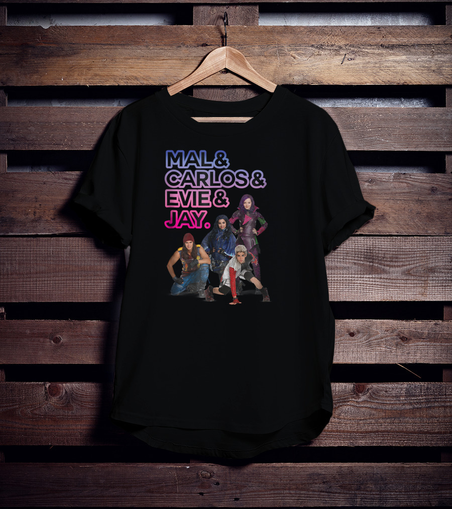 Mal And Carlos And Evie And Jay Disney Descendants Evil T-Shirt