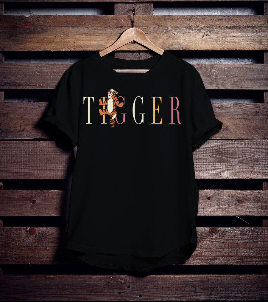 Disney Winnie The Pooh Tigger Character Typography T-Shirt