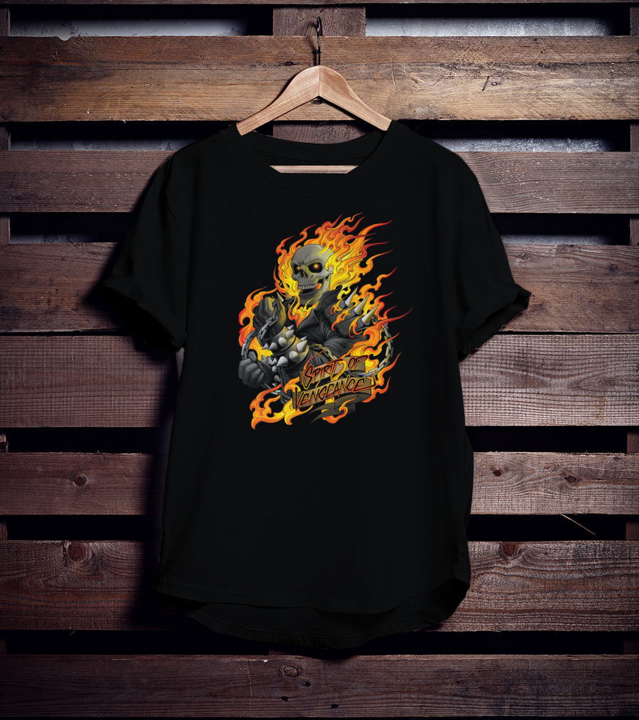 Ghost Rider Marvel Spirit Of Vengeance Flaming Skull T-Shirt