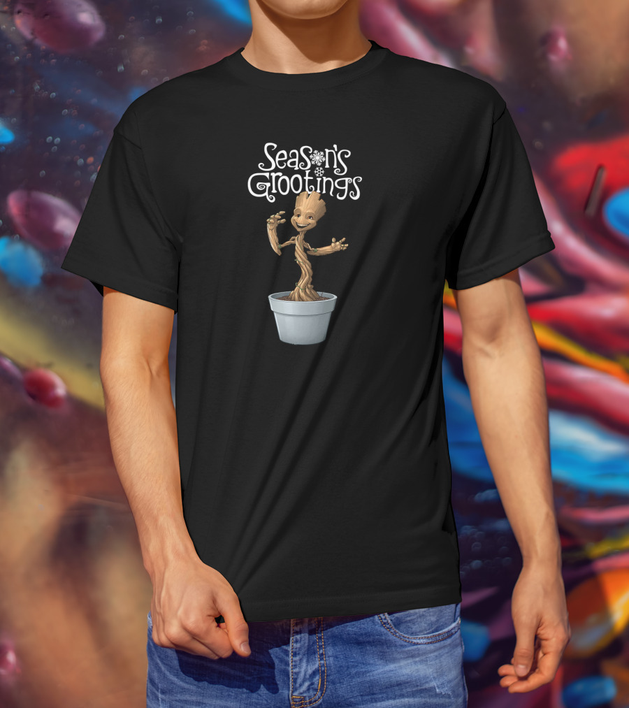 Marvel Groot Season's Grootings Holiday Season Greetings Christmas T-Shirt