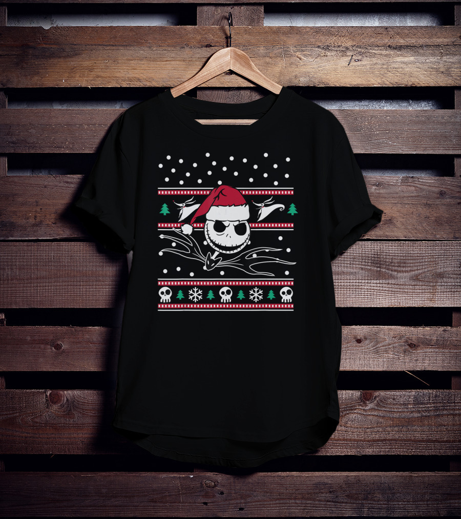 Disney Nightmare Before Christmas Jack Skellington Santa Ugly Christmas T-Shirt