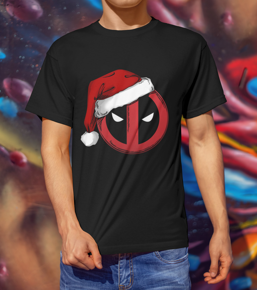 Marvel Deadpool Santa Hat T-Shirt